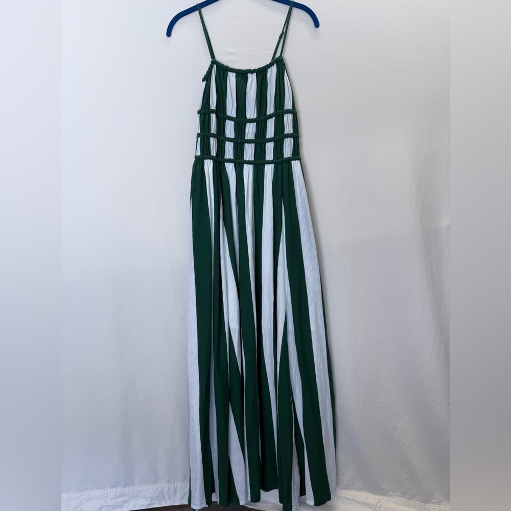 American Eagle Maxi Dress Green and White Striped women’s size small